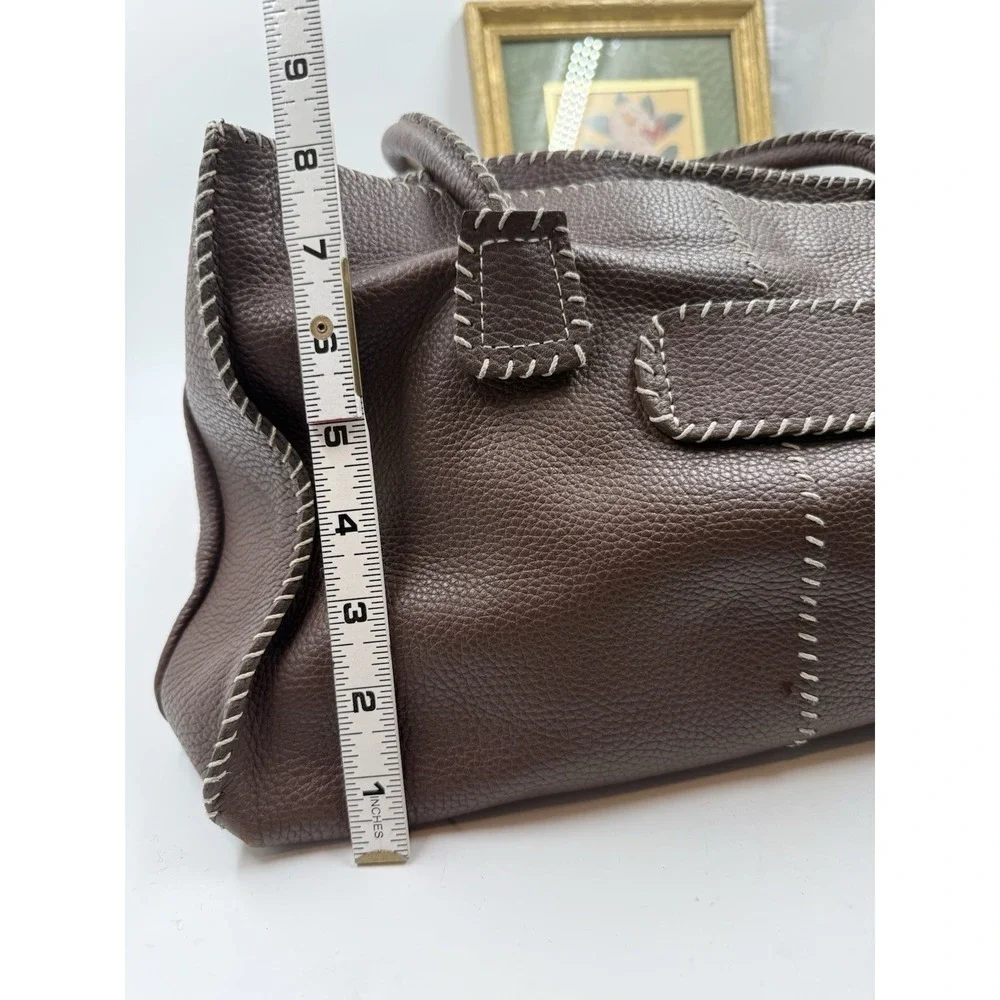 OMBU‎ BROWN SUEDE LEATHER SHOULDER HANDBAG